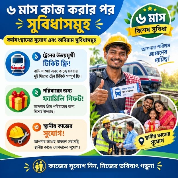 ৬ মাস কাজের পর কর্মীদের সুবিধা